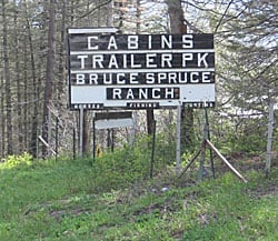 Highway Sign to Bruce Spruce